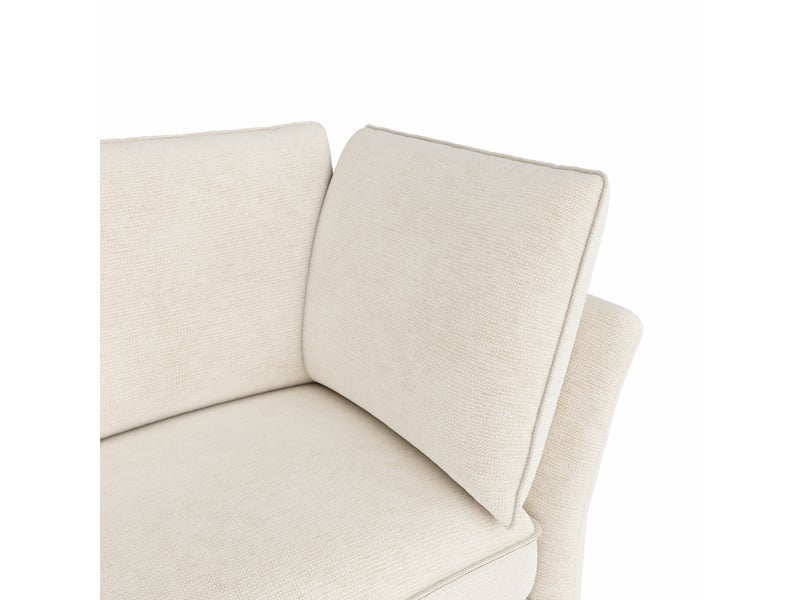  Canapé d'angle modulable 6 places en chenille beige avec coffre intégré et pouf, configuration en u ou en l  - Conforama R