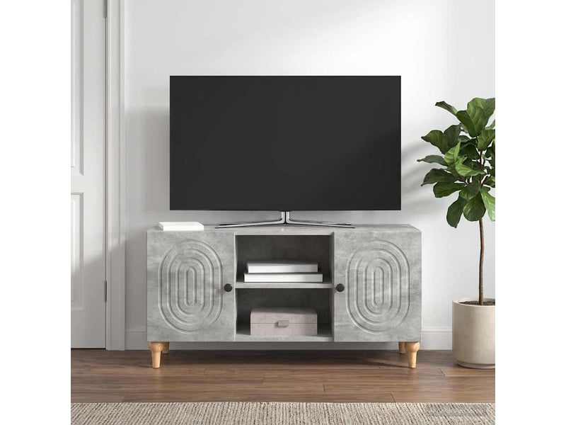  Meuble tv - banc tv - meuble de rangement gris béton 102 x 34,5 x 50 cm bois d'ingénierie  - Conforama B