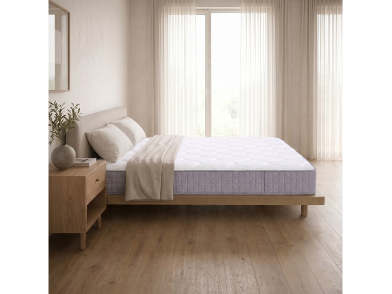  Matelas à ressorts ensachés 140x190 cm, 25 cm, 7 zones, fermeté h3, blanc  - Conforama C