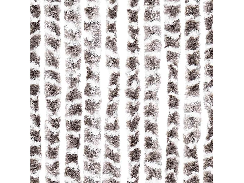  Rideau anti-mouches, moustiquaire taupe et blanc 56x200 cm chenille cf43582  - Conforama E