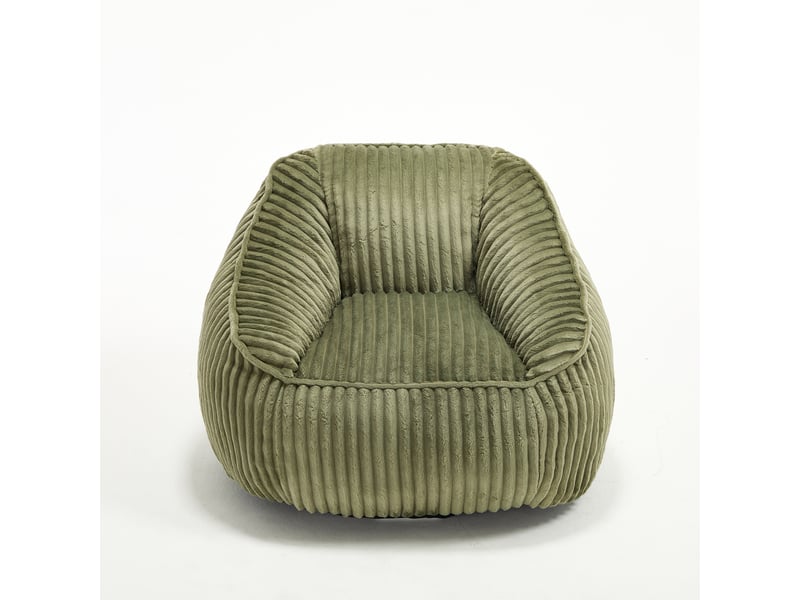  Pouf fauteuil en velours côtelé avec mousse à mémoire de forme, doux et confortable  - Conforama A