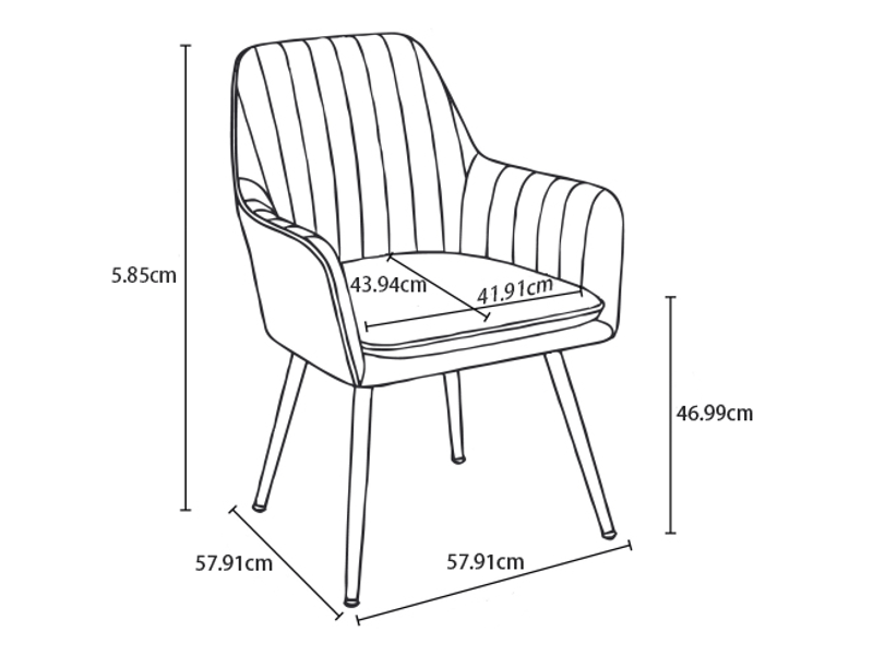  Lot de 2 chaises de salle à manger marron avec accoudoirs et pieds en métal  - Conforama C