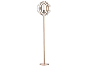 Lampadaire sur pied circulaire 40 w max. Abat-jour bois naturel clair dim. Ø 38 x 160 cm