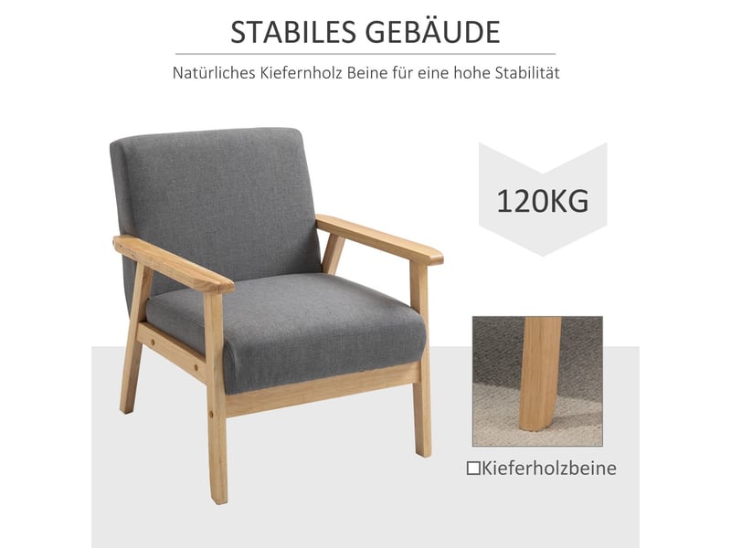  Chaise de salle à manger 64 x 70 x 72 cm accoudoirs aspect lin garniture rembourrée fauteuil relax  - Conforama D