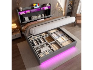 Lit coffre 140x200 cm <strong></strong>  <strong>Bliss Lite</strong> coloris gris