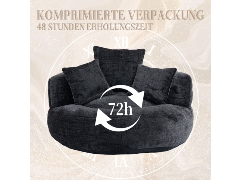  Deplimousse fixe 1 place tissu noir canapé noir - Conforama E