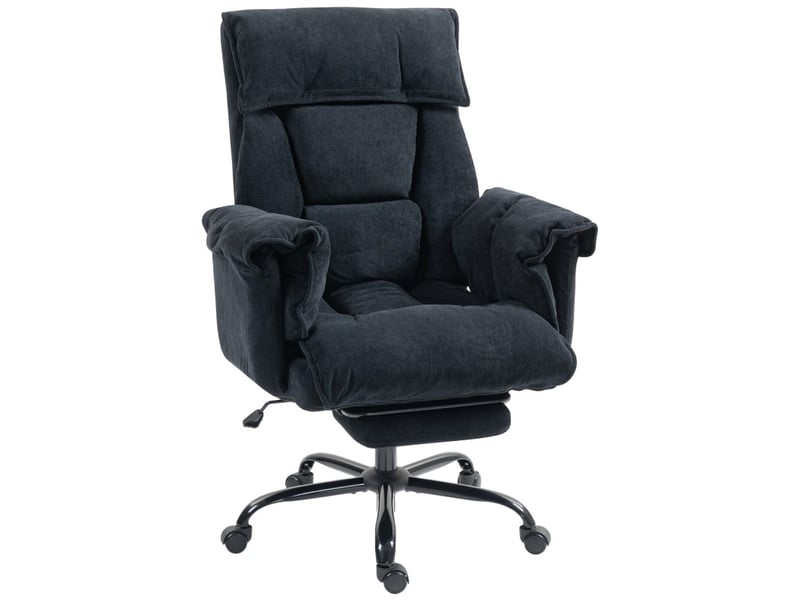  Chaise de bureau salroes inclinable avec repose pieds et roulettes noir  - Conforama A