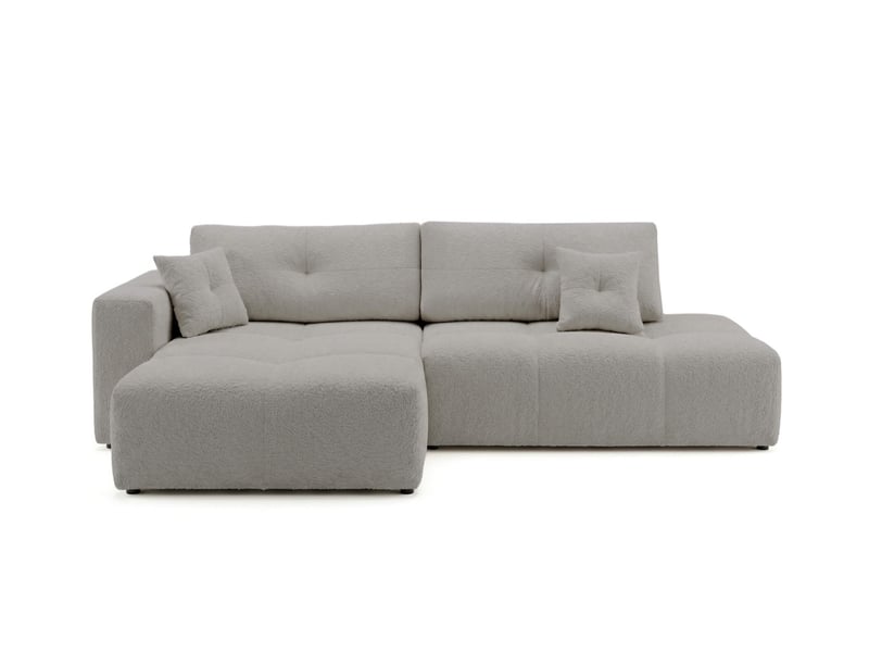  Celine - canapé d'angle fixe convertible 4 places en bouclette  - Conforama E