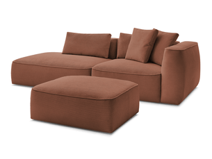 Canapé droit fixe BOBOCHIC LEOPOLD 4 places Velours orange