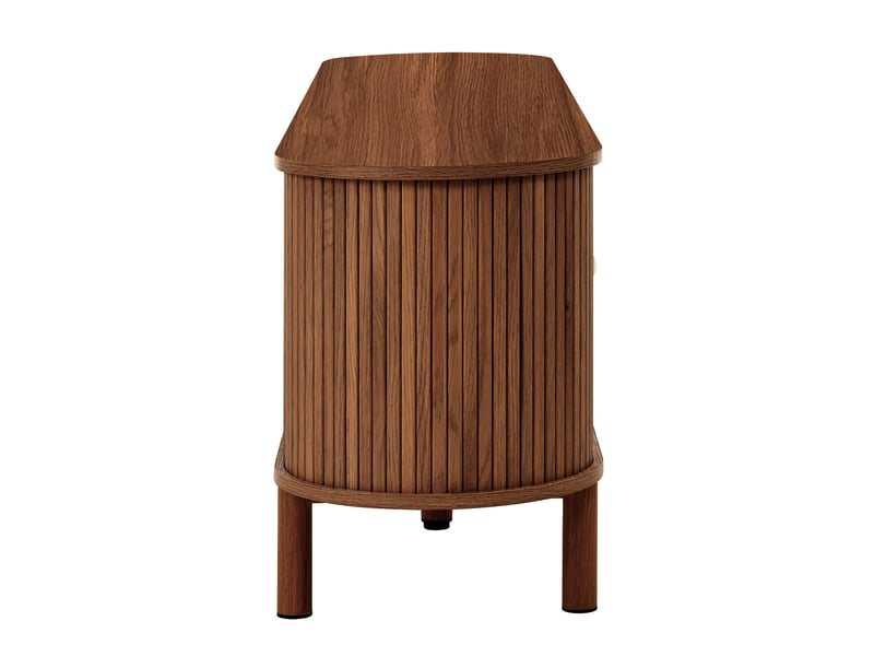  Meuble tv moderne en mdf – finition noyer, rangement et niche ouverte – 175 x 36 x 51 cm  - Conforama E