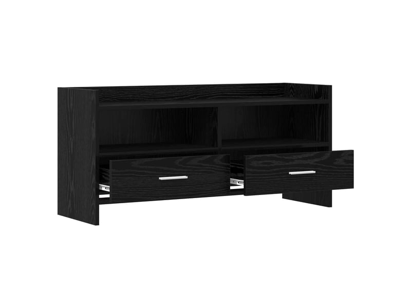  Meuble tv - banc tv - meuble de rangement 100 x 33 x 47 cm chêne noir bois d'ingénierie  - Conforama D