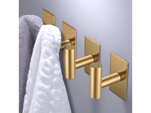 Crochet serviette murale de 4 pcs, support collant, de pour vêtements suspendus, d'armoire, mural pour cuisine, doré, jaune