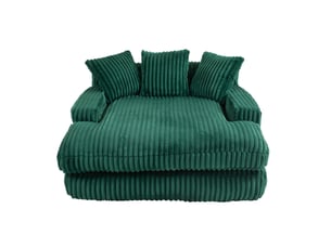 Canapé droit,canapé simple confortable en velours côtelé avec 3 oreillers moelleux,125x155x63,vert