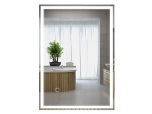 Miroir de salle de bain, miroir mural avec led et interrupteur tactile, blanc