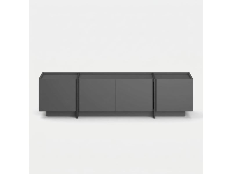  Support mural pour téléviseur avec portes à fermeture douce lowen - anthracite  - Conforama E