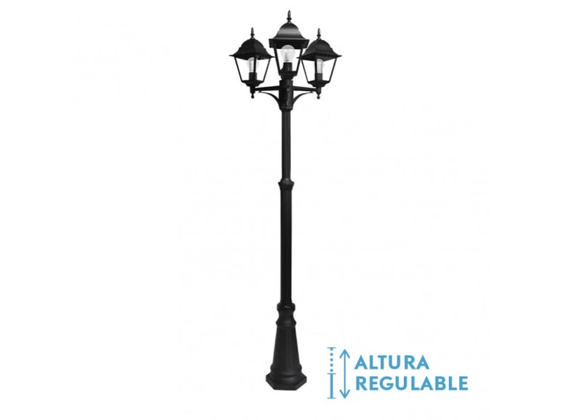  Lampadaire extérieur fabrilamp spica 3 x e27 noir ip44 157-220 x 62 x 62 cm 149243009 - Conforama A