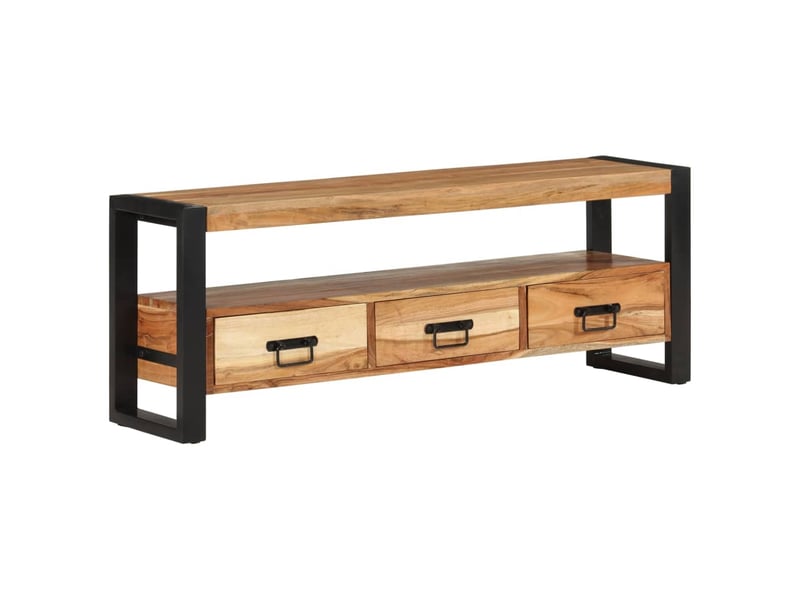  Meuble tv - banc tv - meuble de rangement 120x30x45 cm bois d'acacia massif  - Conforama B