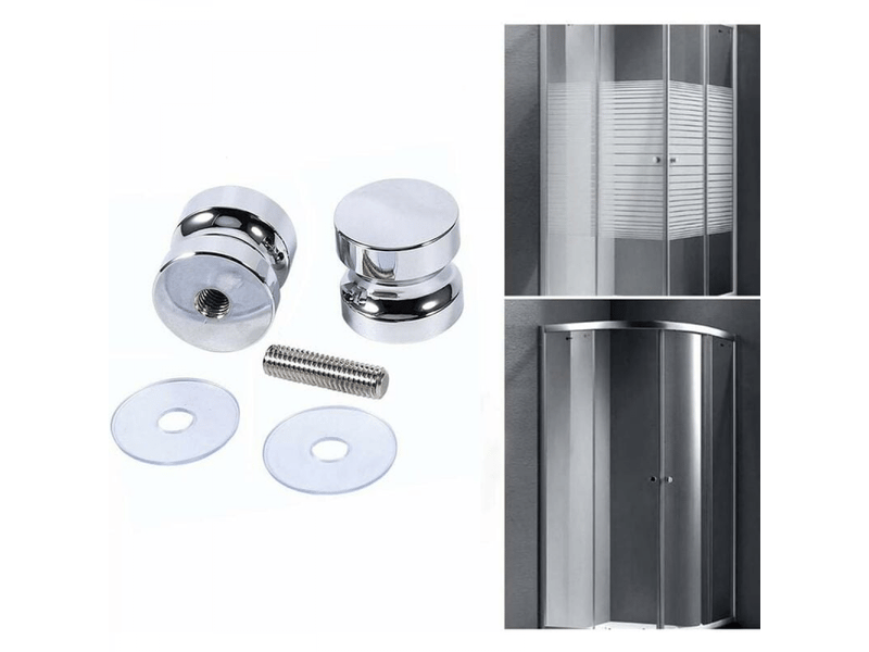 2 poignées rondes chrome poli 30 mm pour portes douche baignoire - Conforama E