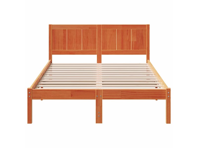  Lit double- lit adulte -  cadre de lit marron 120 x 190 cm bois de pin massif  - Conforama D
