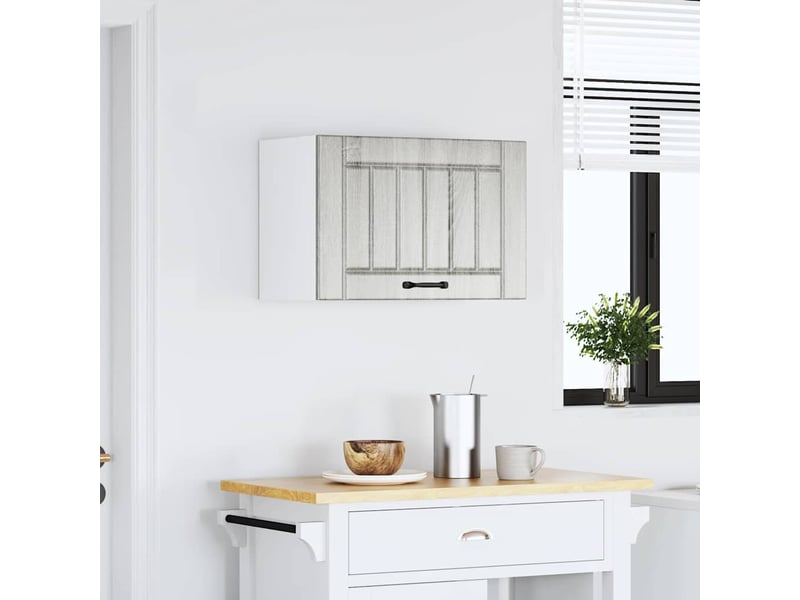  Meuble de rangement, armoire murale de cuisine lucca sonoma gris bois ingénierie shl3086  - Conforama C