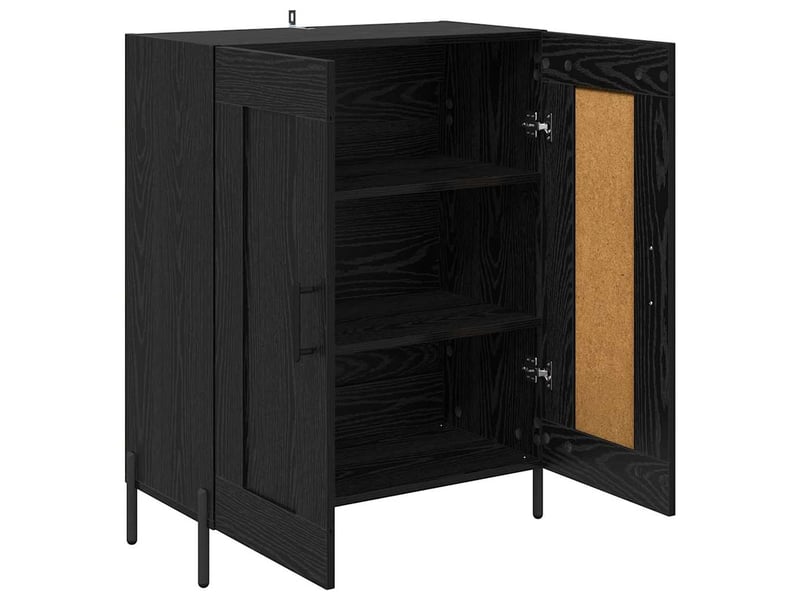  Buffet - bahut - meuble de rangement chêne noir 69,5 x 34 x 90 cm bois d'ingénierie et fer  - Conforama E