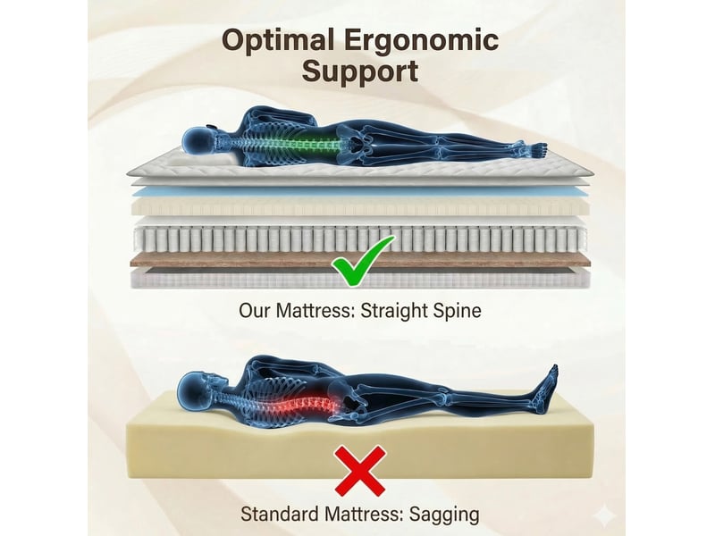  Matelas une personne 90x200 cm h4, blanc, ressorts ensachés et mousse confort, soutien à 7 zones pour adulte  - Conforama D