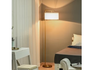 Lampadaire 47x37x153 cm e27 interrupteur au pied métal or