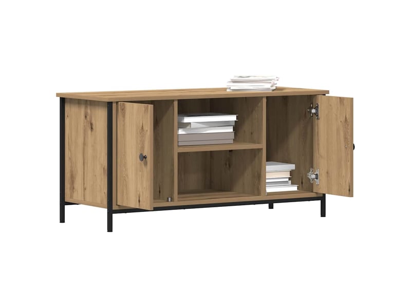  Meuble tv - banc tv - meuble de rangement 100 x 40 x 50 cm chêne artisanal bois d'ingénierie  - Conforama C