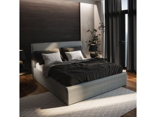 Lit coffre 140x200 cm <strong>MASSENO</strong>  <strong></strong> coloris gris