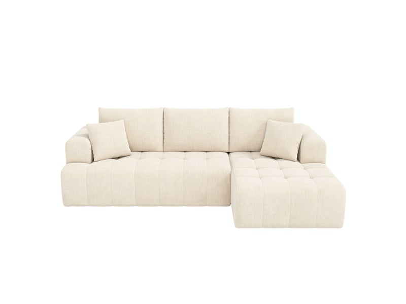 Canapé d'angle en forme de l ,3 places,tissu chenille confortable,244x136x79,beige - Conforama A