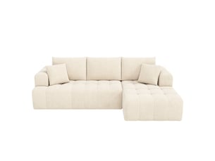 Canapé d'angle compressé droit fixe <strong>BGSRYAO</strong> <strong></strong> 3 places Tissu beige