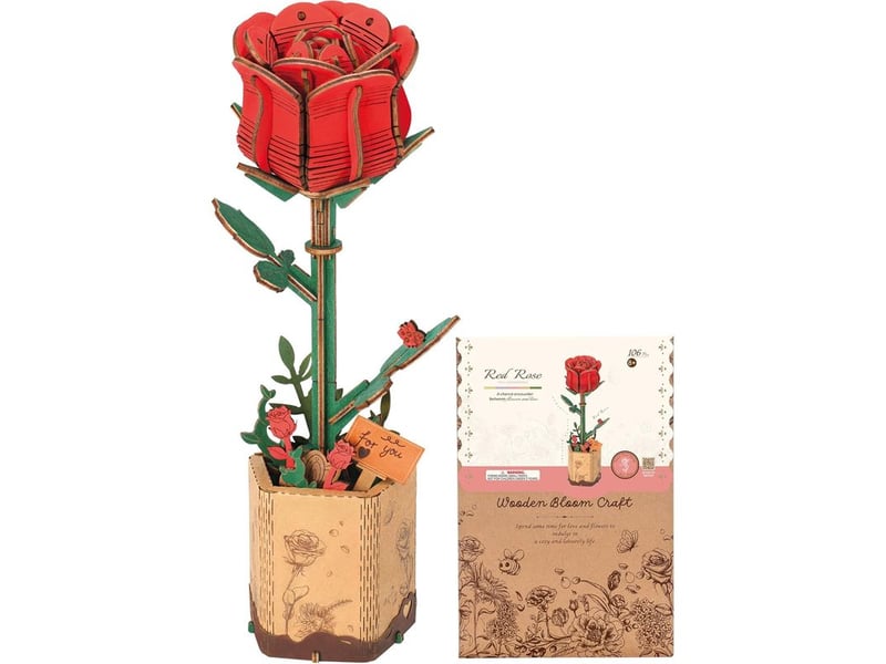  Fleurs artificielles deco, puzzle 3d bois, maquette en bois a construire, construction adulte, cadeaux anniversaire femmes pour la saint-valentin &amp; décoration d'intérieur, tw041  - Conforama A