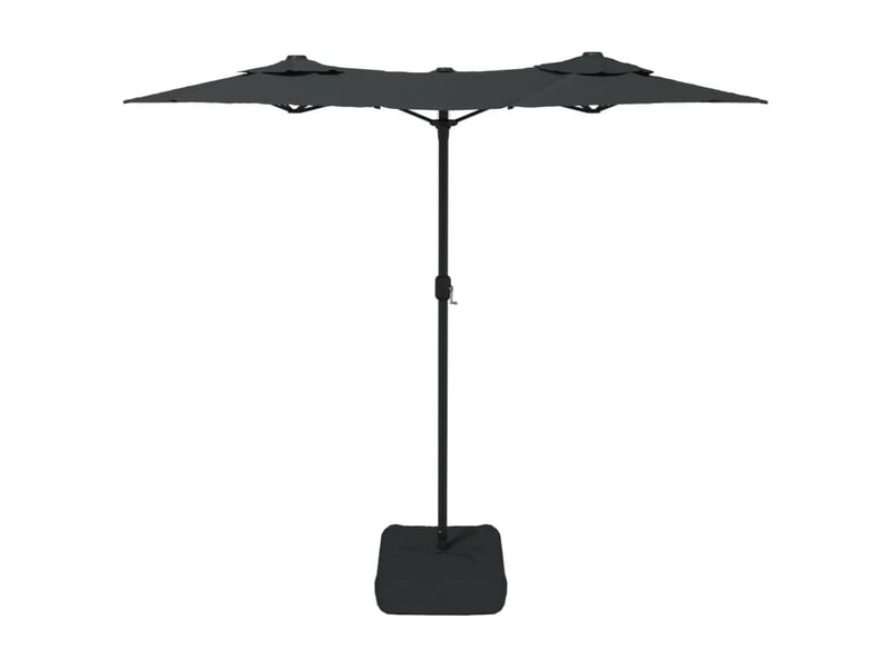  Parasol de jardin double tête 316 x 145 x 240 cm protection anti-uv design robuste en polyester anthracite 02_0047387  - Conforama C