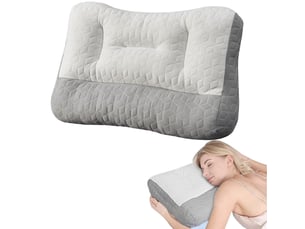 Oreiller de soutien cervical, oreiller de traction à retour lent avec insert en latex, 60 x 40 x 10 cm