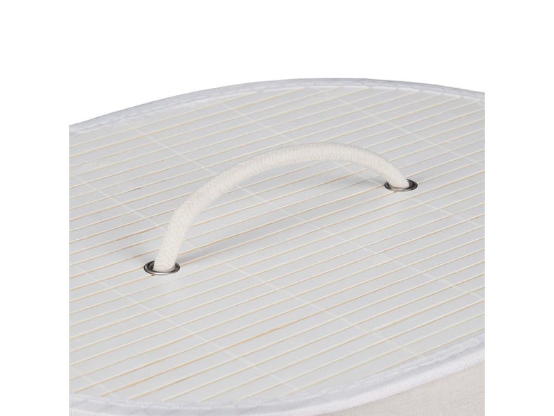  Panier à linge ovale design moderne rangement salle de bain 46 l en bambou naturel 13_0010064  - Conforama E