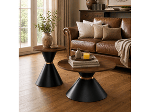 Table basse rond(e) coloris bicolore <strong>DESMIU</strong> <strong></strong>