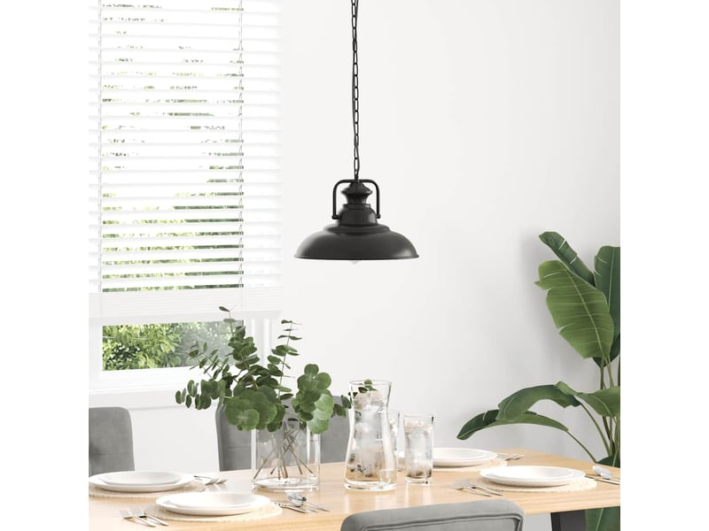  Lampe suspendue, suspension luminaire e27 noir ø 31 cm fer  - Conforama C