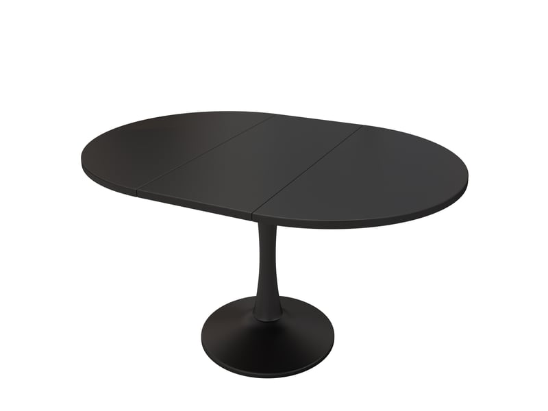  Table à manger extensible 100x140x75 cm ovale mdf métal noir  - Conforama A