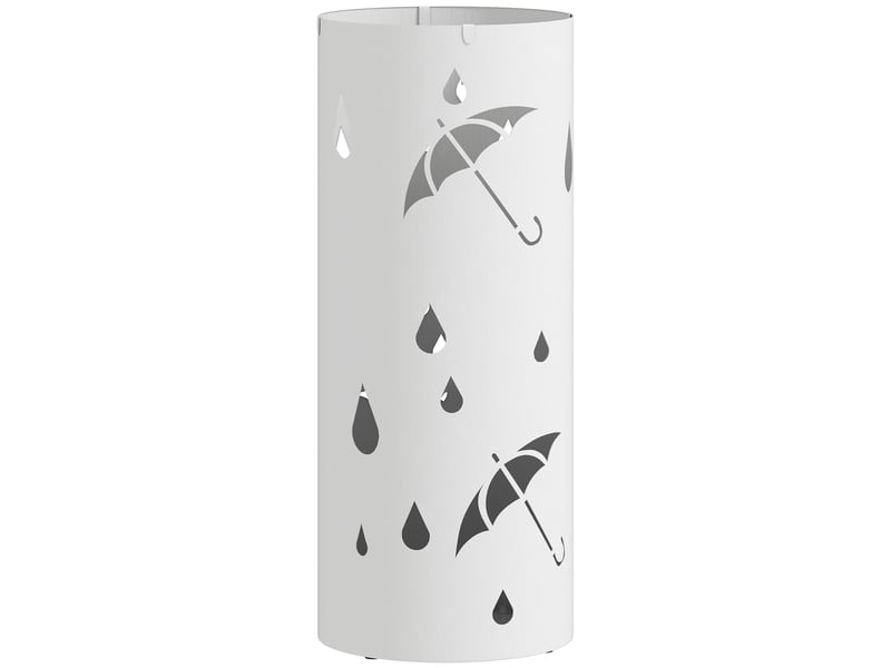  Porte-parapluie en acier, forme colonne, plateau de base amovible, ø 17 x 41 cm (h), blanc  - Conforama A