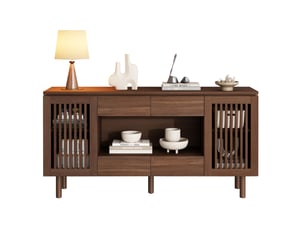 Buffet 2 porte(s)  4 tiroir(s) COVREO   - 140 cm coloris bois foncé 