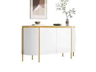 Buffet 4 porte(s) 0 tiroir(s) <strong>OKWISH</strong> <strong></strong> - 140 cm coloris blanc
