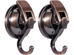 Crochets à ventouse détachables (lot de 2, bronze), de douche à salle de bain, orange