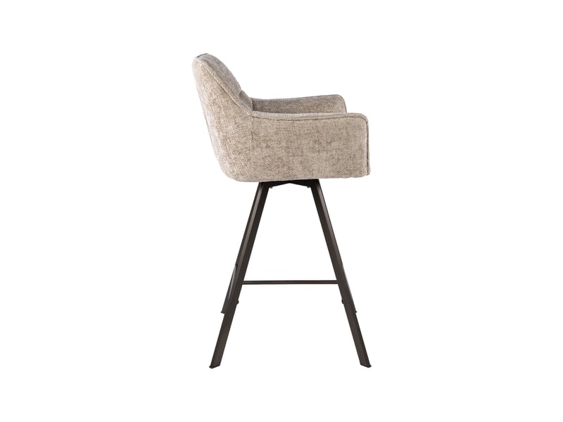  Lot 2 chaises de bar pivotantes tissu texturé sable et bronze - jordi  - Conforama E