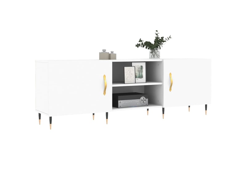  Meuble tv - banc tv - meuble de rangement blanc 150x30x50 cm bois d'ingénierie  - Conforama C