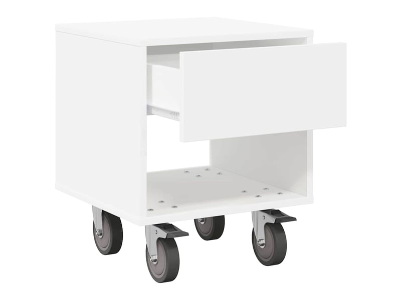  Table de chevet - cabinet de chevet - table de nuit 2 pc blanc 40,5 x 40 x 48 cm bois d'ingénierie  - Conforama E