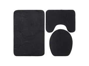 Lot de 3 tapis de bain absorbants - noir