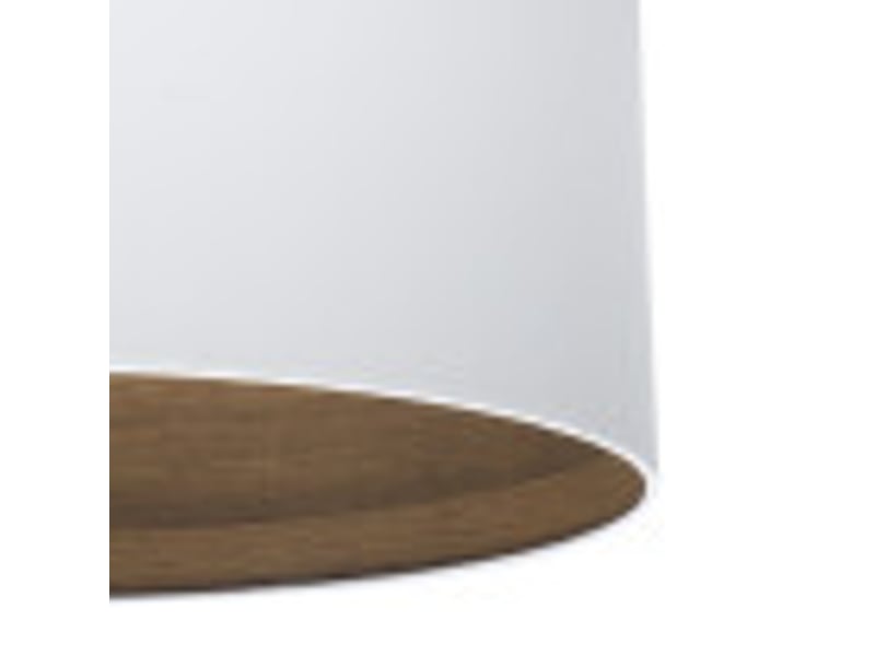  Fabrilamp tatiana grande lampe à poser nickelé blanc effet bois foncé, abat-jour textile finition bois, 1 x e27, 63 cm 189171184 - Conforama D