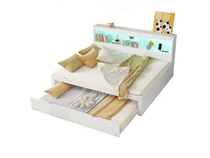Lit gigogne 140x200 cm coloris blanc