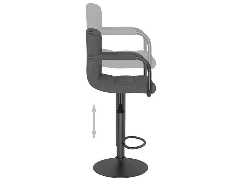  Tabouret de bar, chaise de bar gris foncé velours shl55765  - Conforama E