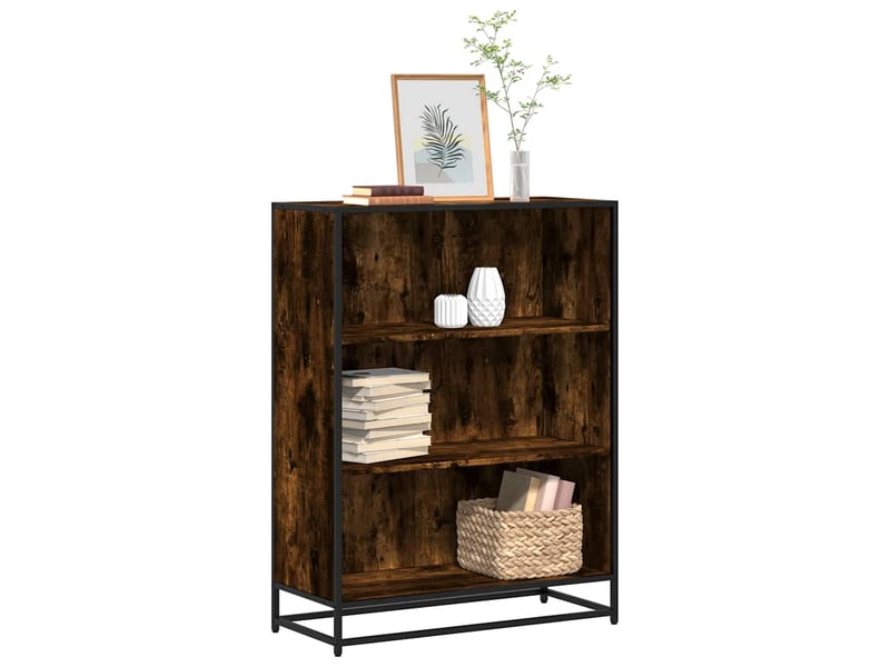  Bibliothèque, étagère de rangement chêne fumé 80,5x35x107,5 cm bois d'ingénierie  - Conforama B